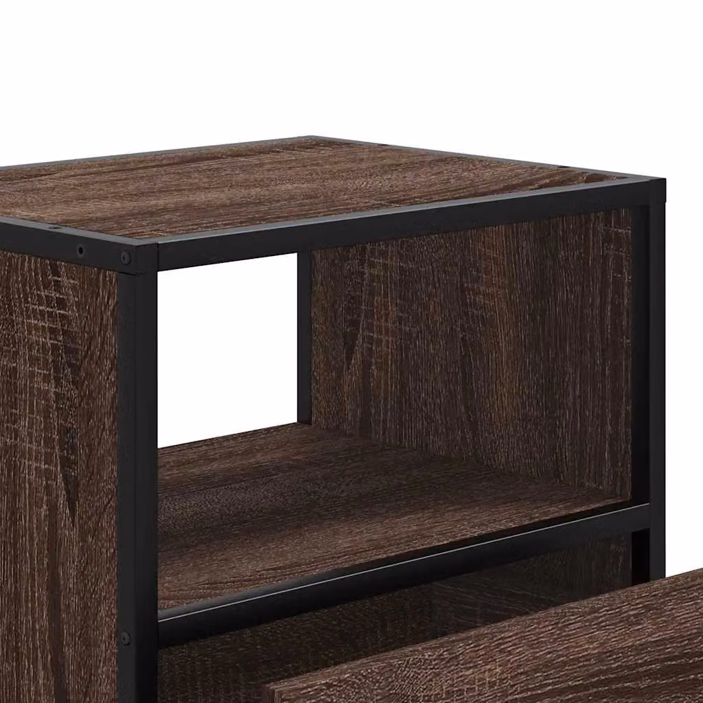 Berkfield Home Wall-mounted Bedside Cabinets, 2 Piece, Brown Oak, W: 40 cm, D: 31 cm, H: 39.5 cm – 6