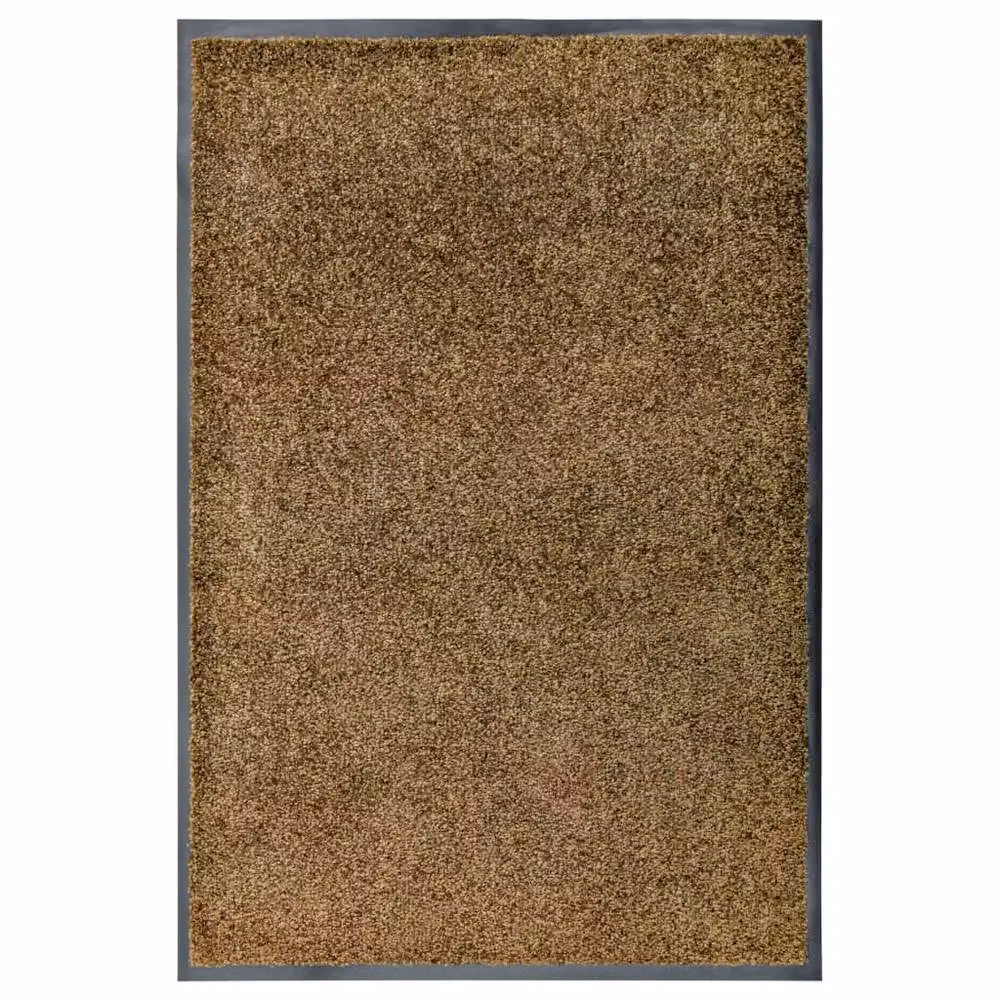 Berkfield Home Washable Non-Slip Brown Pliable Doormat, W: 60 cm, D: 90 cm – 2