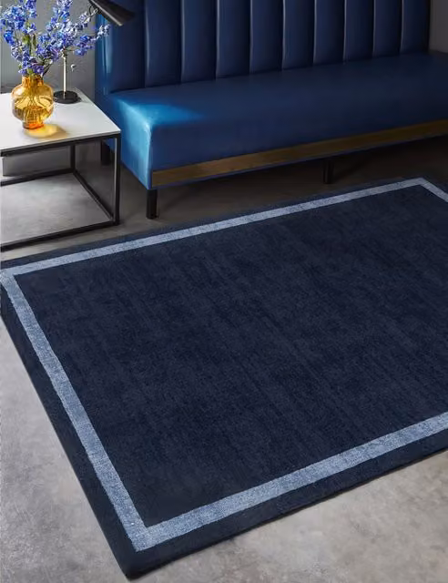 Asiatic Albi Blue Hand-Tufted Wool Rectangular Rug