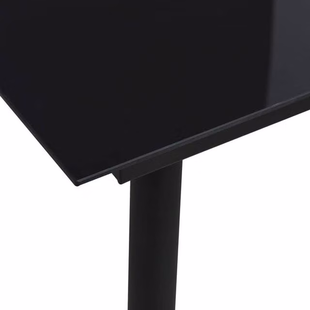 Berkfield Home Modern Garden Dining Table in Black Steel and Glass, W/D/H: 80 x 80 x 74 cm – 1