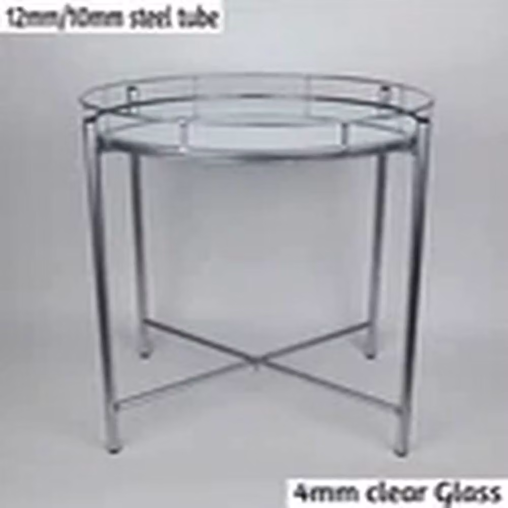 Havendro Silver Metal and Glass Round Side Table – 3