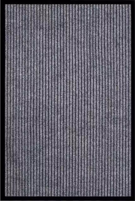 Berkfield Home Striped Grey and Black Non-Slip Doormat, W: 80 cm, D: 120 cm