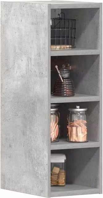 Berkfield Home Wall Mounted Hanging Cabinet in Grey MDF with Hinged Doors and Internal Shelves, W/D/H: 20 x 29.5 x 60 cm – 1