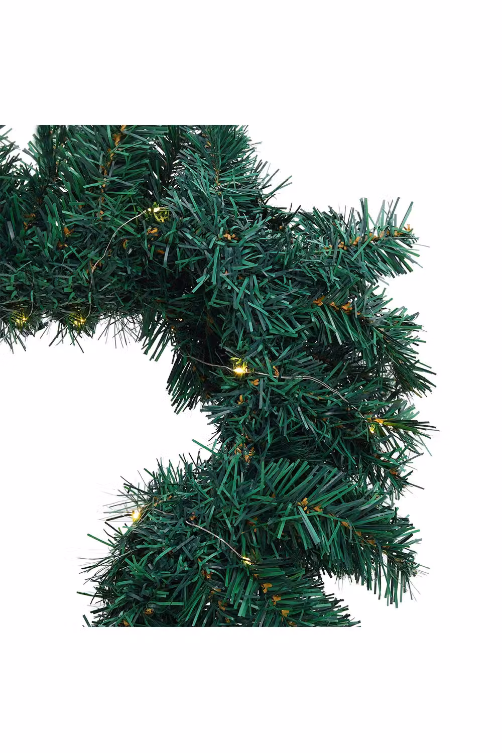 Living and Home Artificial Heart-shaped Christmas Door Hanging Garland with Light String in Green – 2