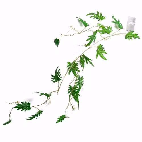 Leaf Realistic Green Artificial Trailing Philodendron Hanging Plant