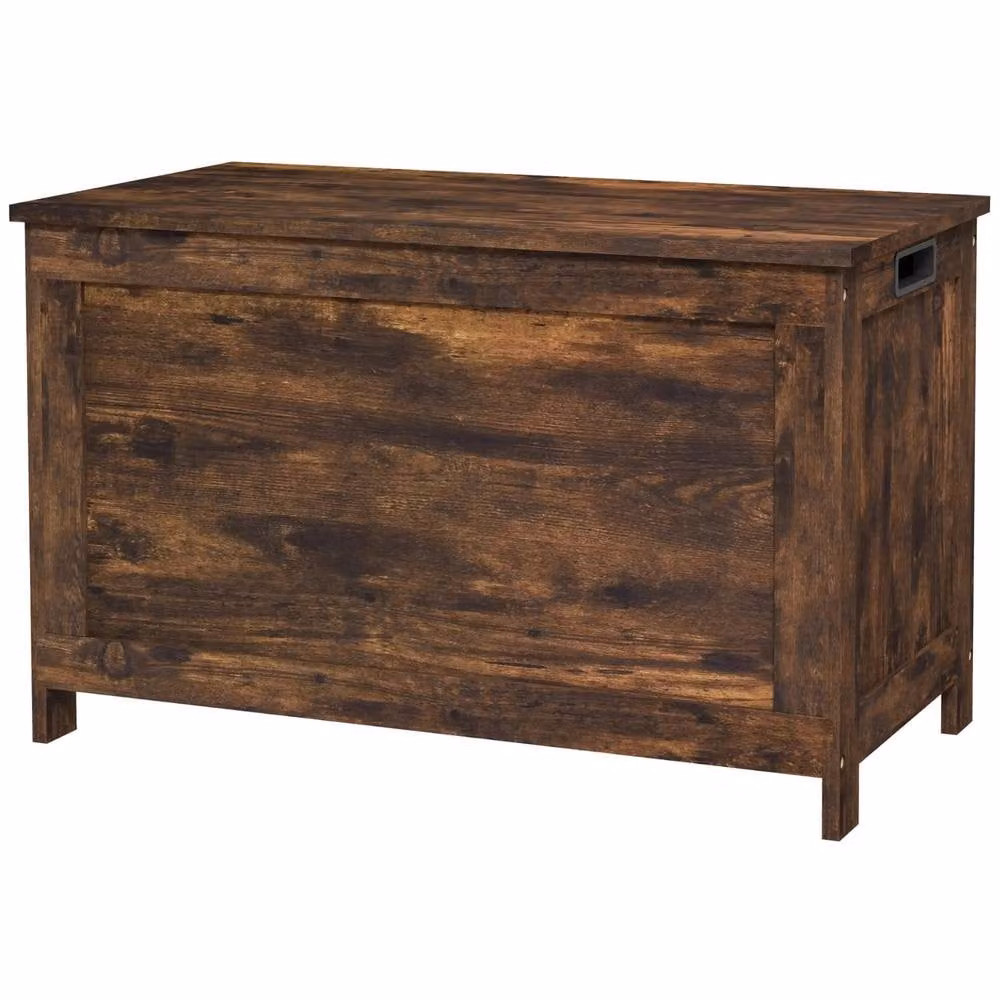 FURNOS Industrial Wooden Storage Box Chest Trunk in Rustic Brown, W/D/H: 48 x 40 x 40 cm – 5
