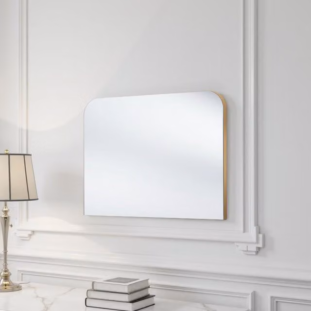 Yearn Radius Curved Mantle Wall Mirror in Gold