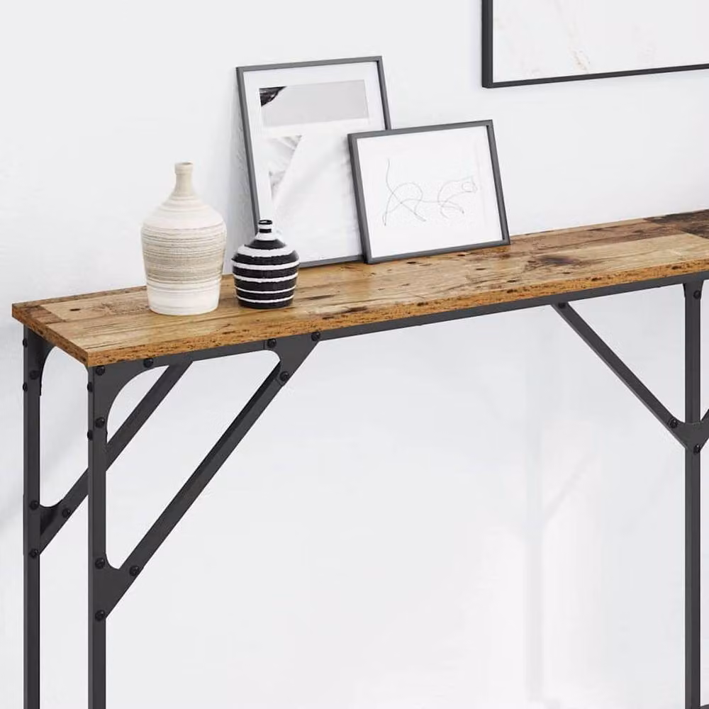 Berkfield Home Old Wood Console Table in Brown, W/D/H: 180 x 23 x 75 cm – 2