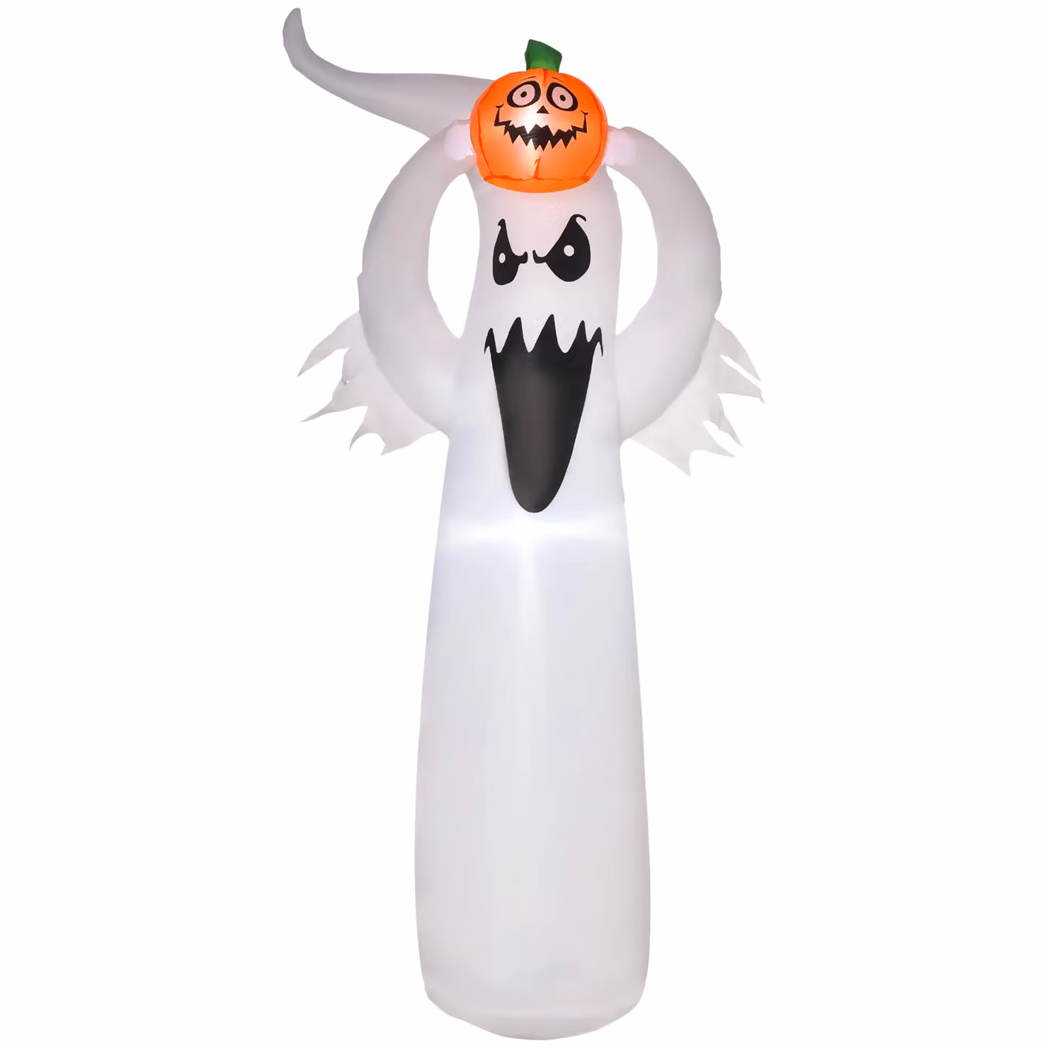 HOMCOM LED Floating Ghost Pumpkin Halloween Decoration, Multicolour and White, Mains Powered – 2
