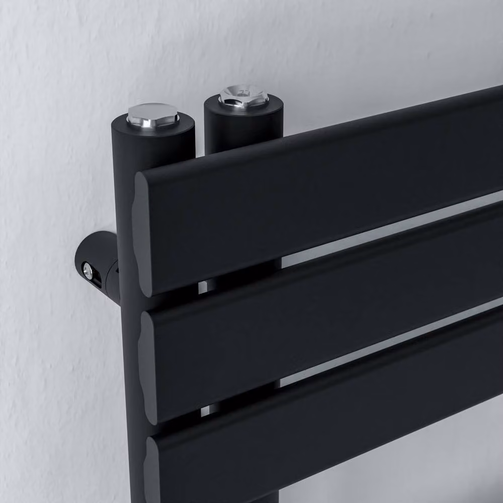 Bathroom Kingdom Vega Electric Black Designer Flat Panel Heated Towel Rail W: 600 mm, H: 1200 mm – 2
