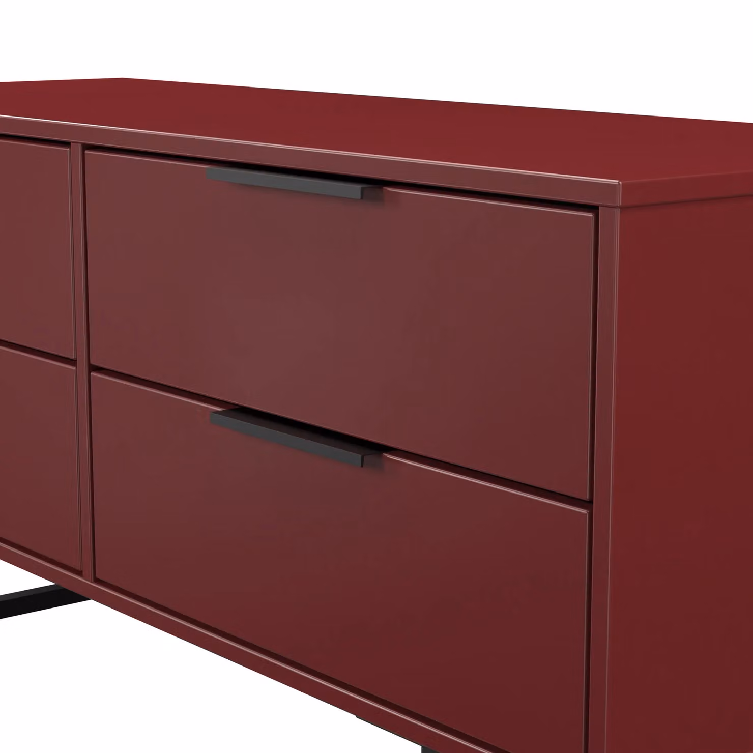 Ready Assembled 2 U Fuji 4 Drawer Bed Box in Dark Red – 3