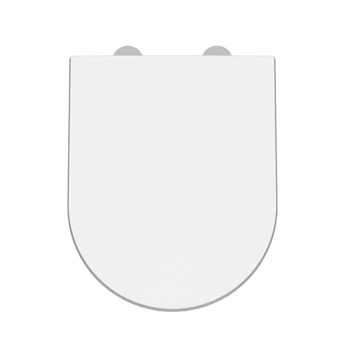 Balterley D Shape Soft Close Toilet Seat in White, W/D/H: 37.0 x 45.0 x 4.0 cm