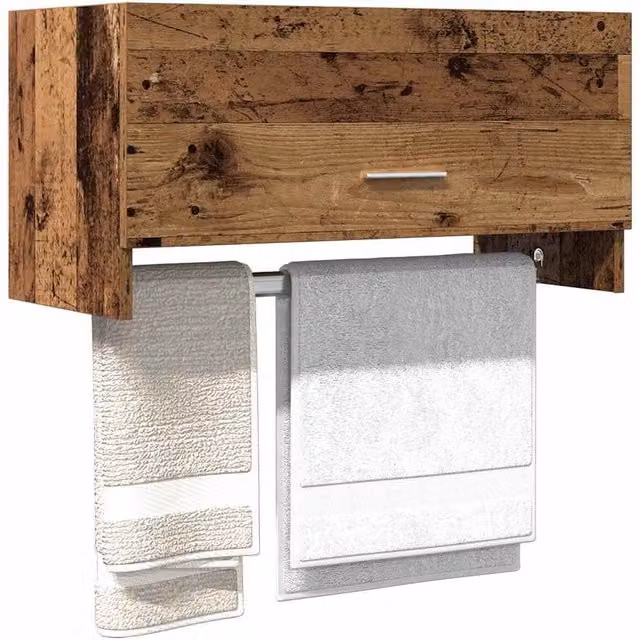 Berkfield Home Rustic Old Wood Wardrobe in Brown, W/D/H: 70 x 32.5 x 35 cm – 1