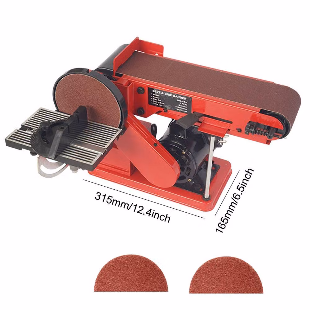 EONLION 500W Belt and Disc Benchtop Sander, 390mm, Red – 2