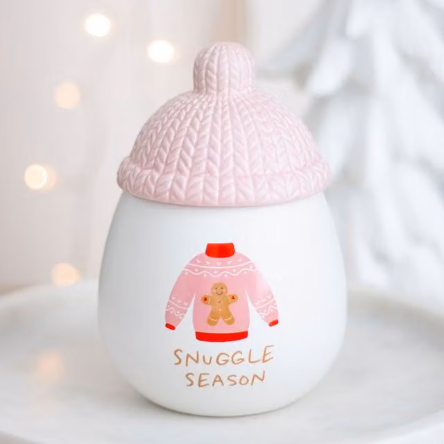 Kingsbury Gifts Snuggle Season Ceramic Tabletop Oil Burner in Pink and White