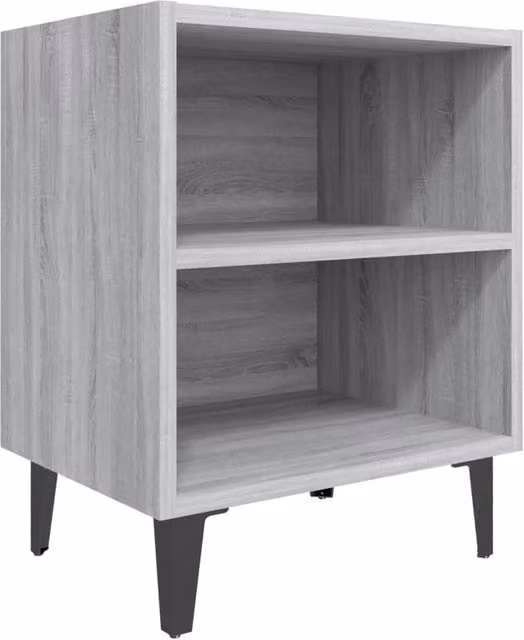 Berkfield Home Bed Cabinet with Metal Legs in Grey Sonoma, W: 40 cm, D: 30 cm, H: 50 cm – 1