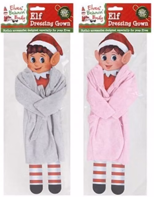 KDMD Christmas Elf Dressing Gowns for Adults, 3 Pack, Multicolour and Grey