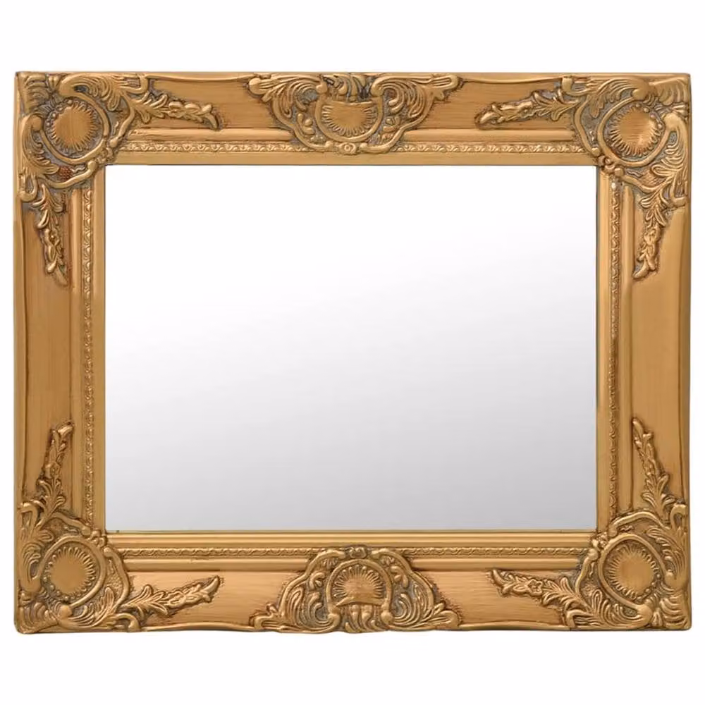 Berkfield Home Baroque Style Rectangular Wall Mirror in Gold, W: 50 cm, H: 40 cm – 1