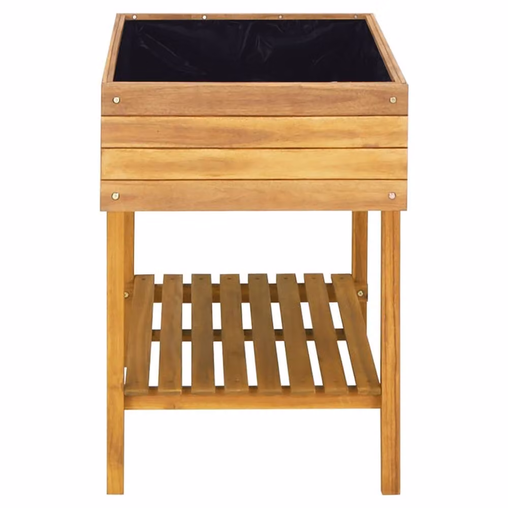 Berkfield Home Raised Garden Planter in Brown Solid Acacia Wood, W/D/H: 58.5 x 78.5 x 78.5 cm – 2