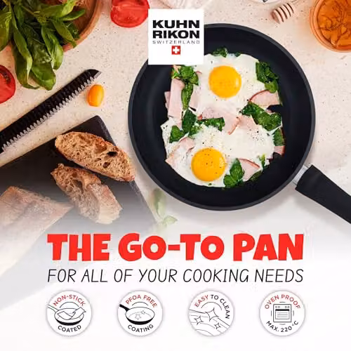 Kuhn Rikon Black Non-Stick Forged Aluminium Frying Pan, 24 cm – 2