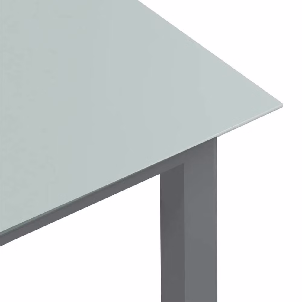 Berkfield Home Extendable Rectangular Garden Table in Grey Aluminium and Glass, W: 150 cm, D: 90 cm, H: 74 cm – 2