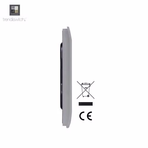 Trendi Switch Artistic Modern Glossy Decorative Screwless Double Wall Blanking Plate in Silver – 2