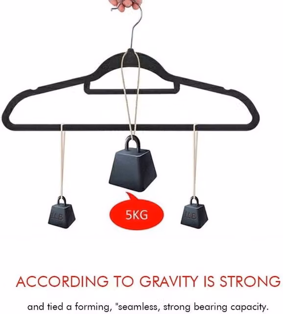 Pawnora Non-Slip Velvet Flocked Space-Saving Clothes Hangers, Grey, 80 Pieces – 1