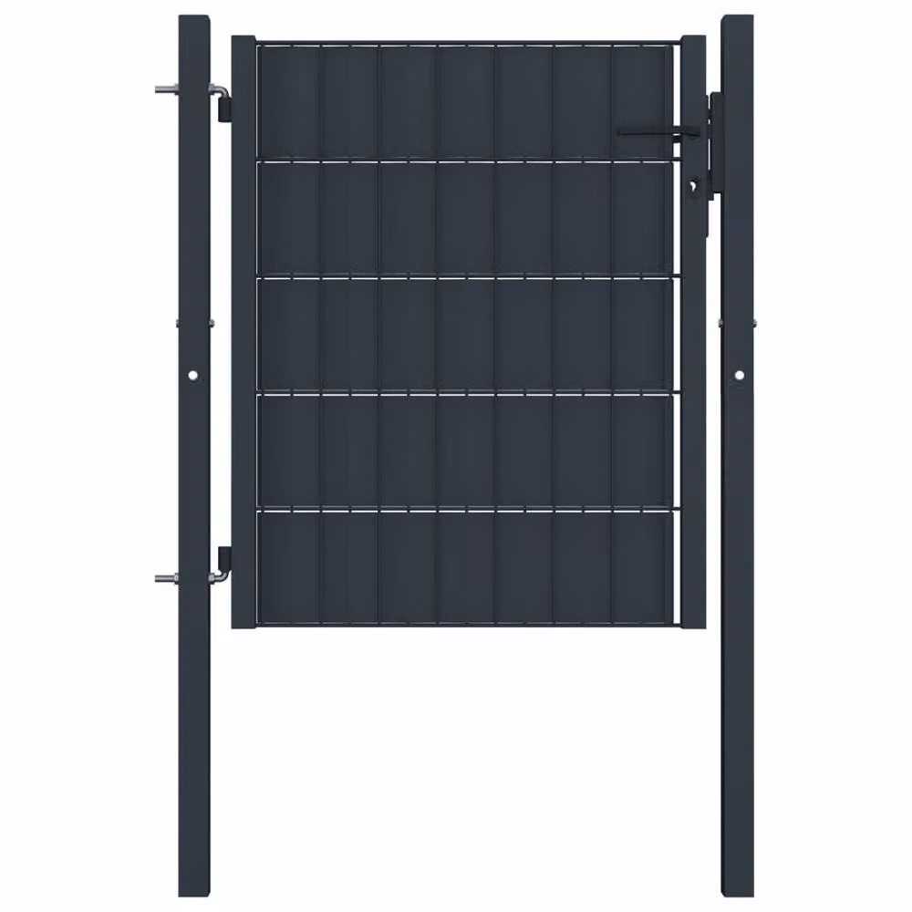 Berkfield Home Sturdy PVC and Steel Swing Fence Gate, Anthracite, W: 100 cm, H: 101 cm – 2
