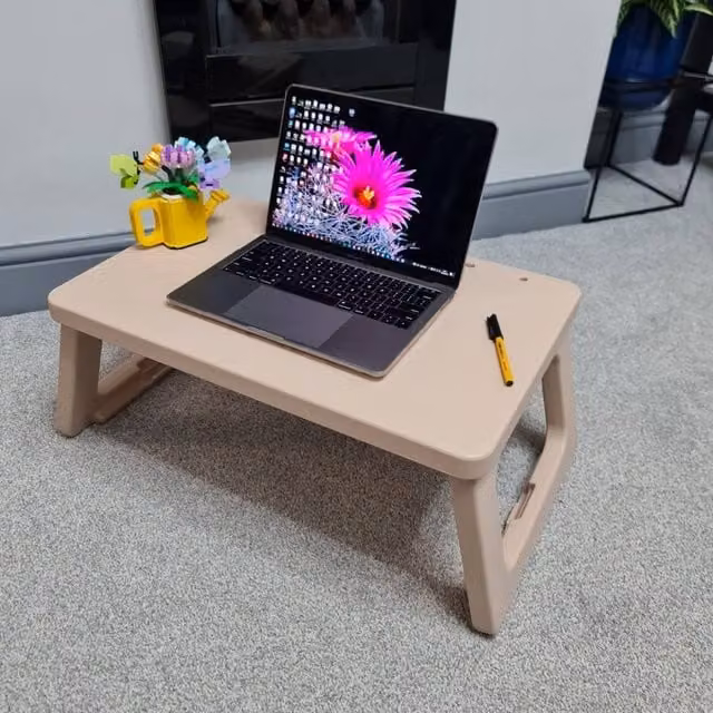 Kelvenix Folding Laptop Bed Table in Beige