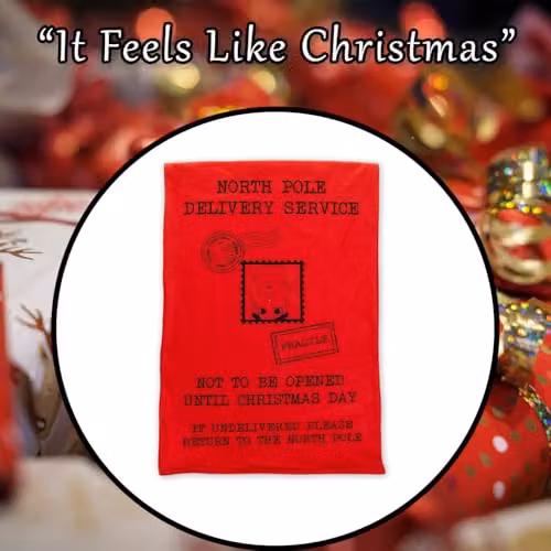 VFM e-Store Jumbo Red Felt Printed Christmas Sack, W: 60 cm, H: 90 cm – 6