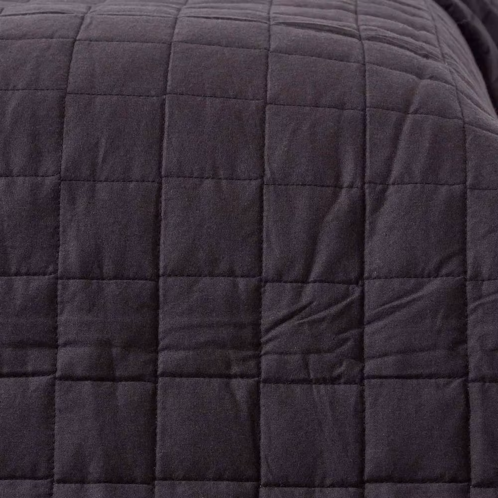 Homescapes Black Cotton Quilted Reversible Bedspread – 3