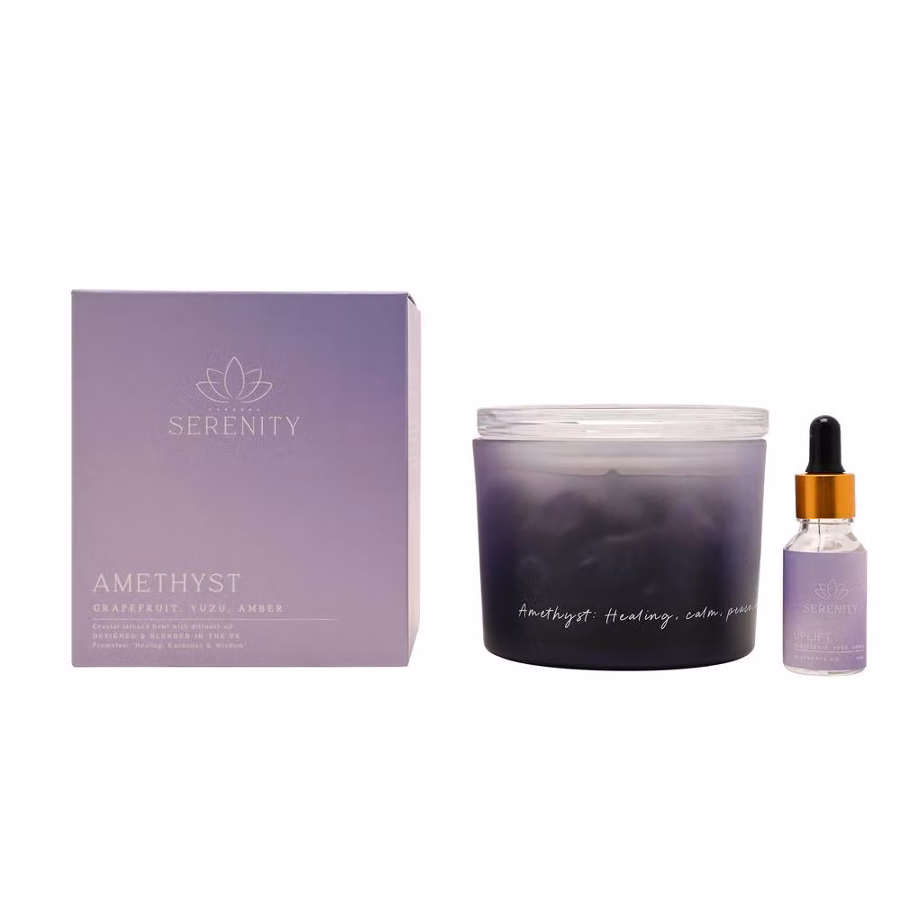 Serenity Amethyst Crystal Reed Diffuser and Oil in Purple with Fruity and Fresh Scents – 2