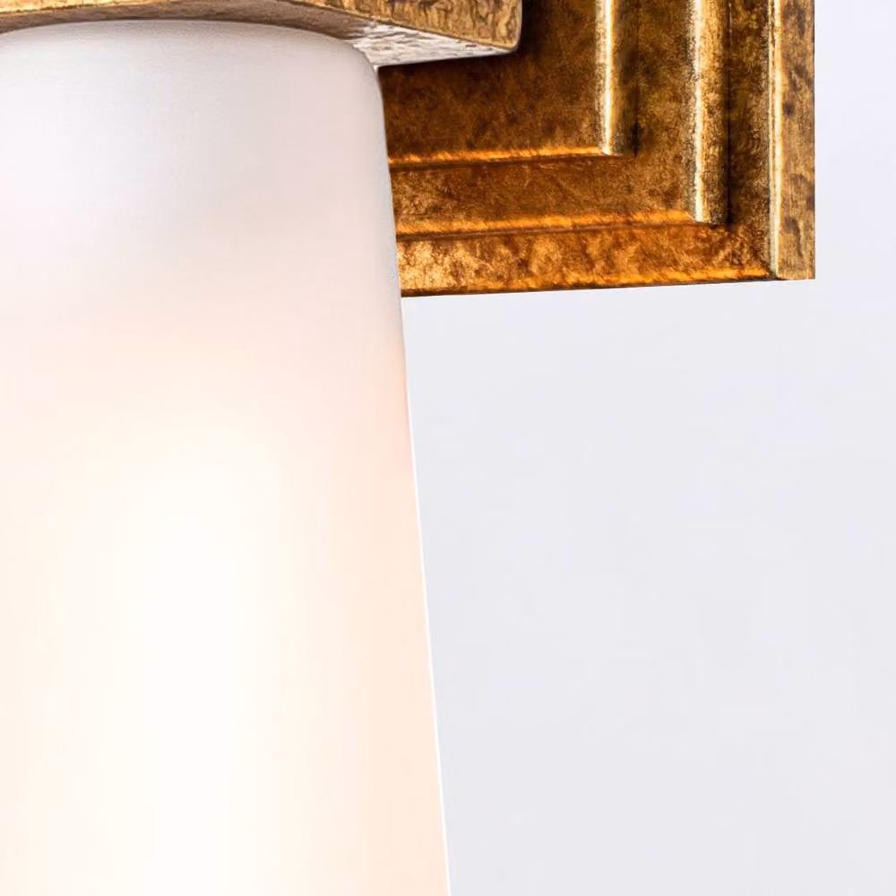 Netlighting Kristy Contemporary Candle Wall Lamp in Distressed Gold with Glass and Metal Details, E27 – 3