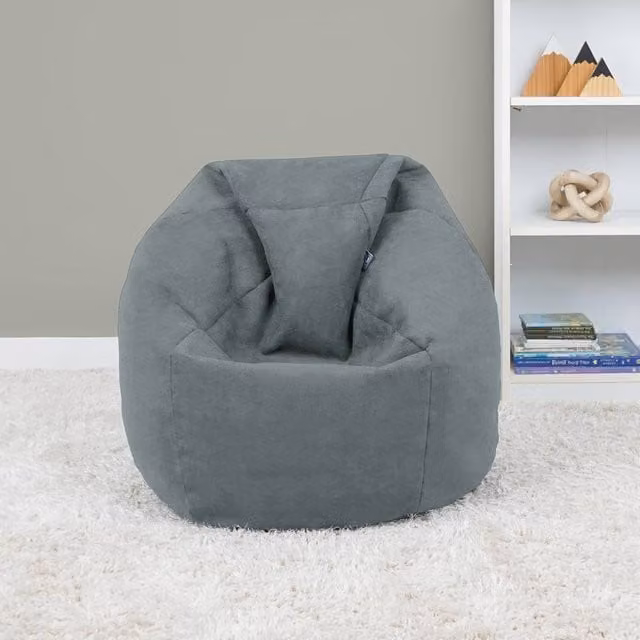 rucomfy Veneto Kids Classic Bean Bag Soft Lounge Chair in Grey – 1