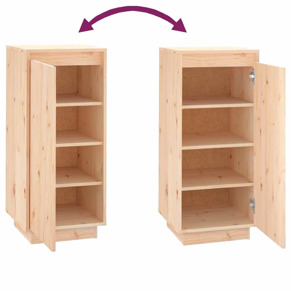 Berkfield Home Solid Wood Pine Shoe Cabinet in Light Brown, W/D/H: 35 x 35 x 80 cm – 2