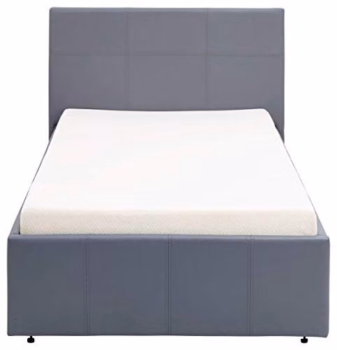 GFW Grey Upholstered Small Double Ottoman Bed Frame with Lift Up Base, W: 120 cm, D: 200 cm, H: 148 cm – 7
