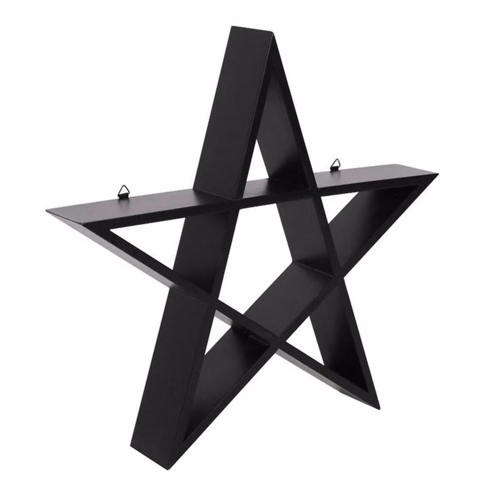 Something Different Black Geometric Pentagram Metal Wall Art W/H: 40 x 40 cm – 2