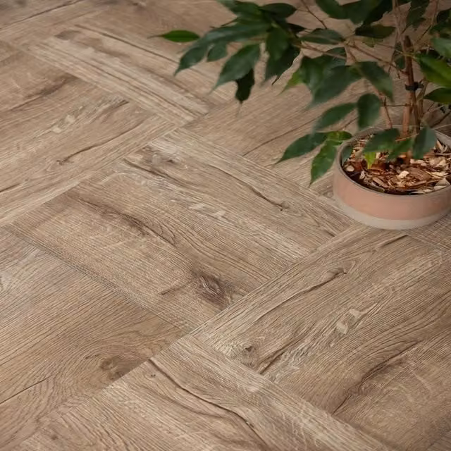 FloorPops Pickling Oak Self Adhesive Wood Look Vinyl Floor Tiles, Brown, Pack of 10 (0.93sqm), W/D/H: 30.48 x 30.48 x 30.48 cm – 1
