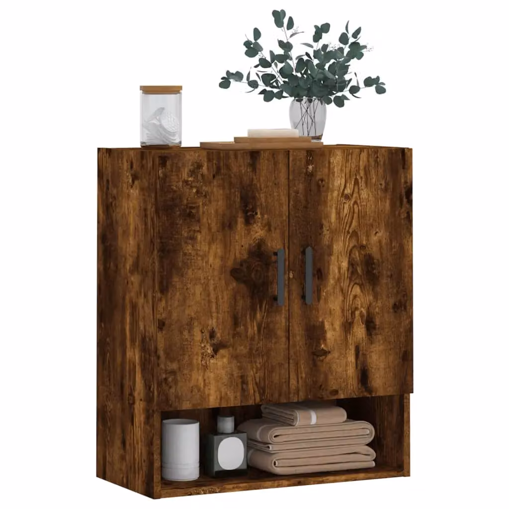 Berkfield Home Wall Mounted Smoked Oak Cabinet in Brown, W/D/H: 60 x 31 x 70 cm – 3