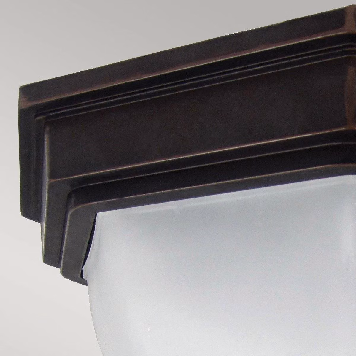 Netlighting Fairford 2 Light Bathroom Flush Ceiling Lantern in Bronze and White, IP44, E27 – 2