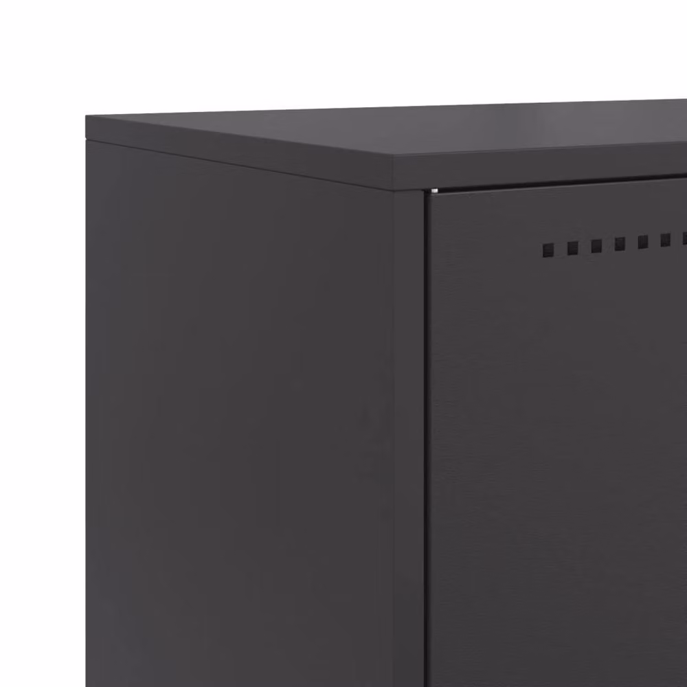 Berkfield Home Industrial Matt Black Steel Sideboard W/D/H: 68.5 x 38.5 x 107 cm – 6