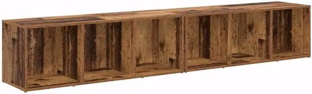 Berkfield Home 2-Piece Old Wood Cube Shelving Unit in Brown – 1