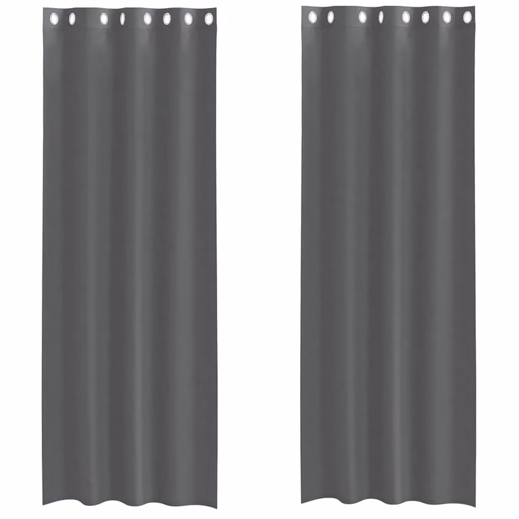 Berkfield Home Grey Voile Fabric Panel Curtains with Eyelets, 2 Pack, W: 140 cm, H: 300 cm – 2