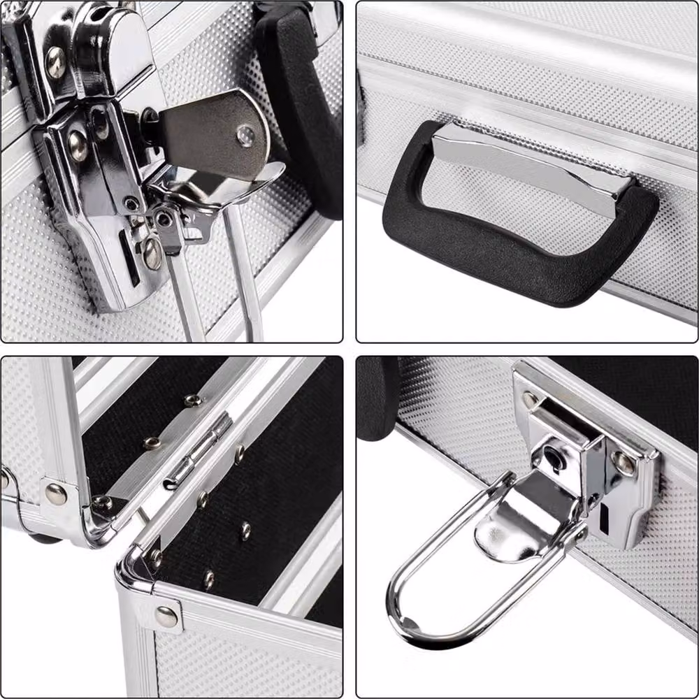 VOGREX Large Lockable Aluminium Flight Case Camera and Tool Storage Box in Silver, W/D/H: 42.0 x 24.0 x 12.5 cm – 5