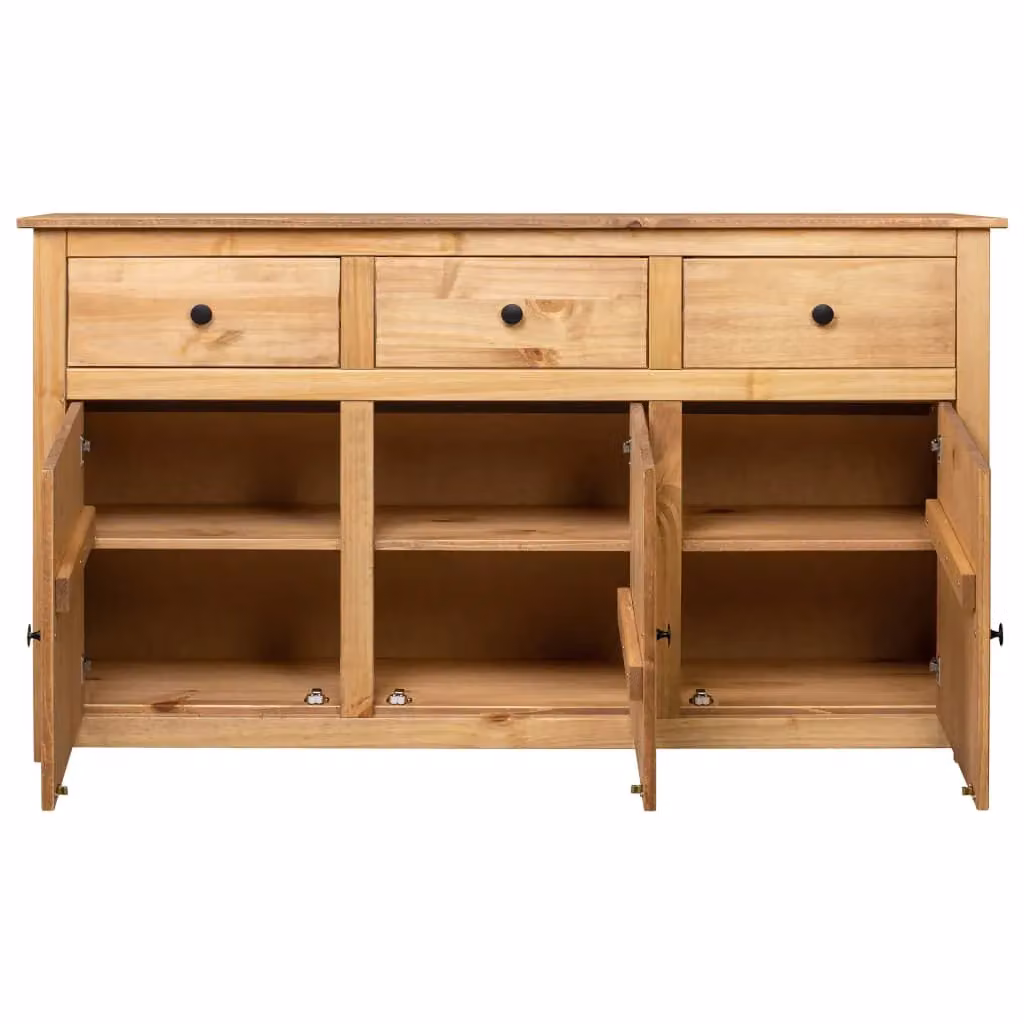 Berkfield Home Panama Range Solid Pinewood Sideboard in Brown, W/D/H: 135 x 40 x 80 cm – 2