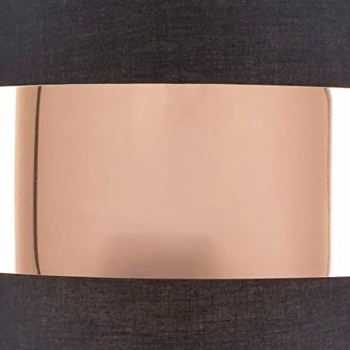 MiniSun Modern Cylinder Ceiling Pendant Light Shade in Black and Copper Fabric, Shade Width: 34 cm – 3
