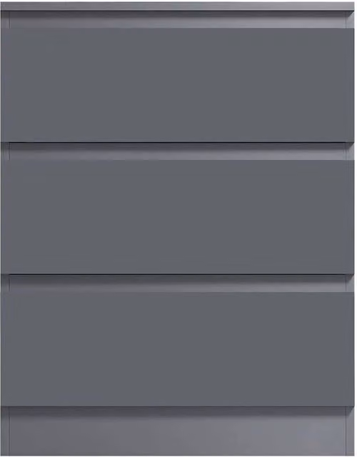 NESTLUNE 3 Drawer Bedside Bedroom Furniture in Grey, W: 100 cm, D: 15 cm – 1