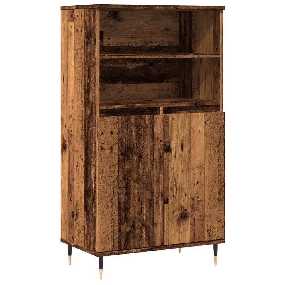 Berkfield Home Old Wood Highboard in Brown, W/D/H: 60 x 36 x 110 cm – 3
