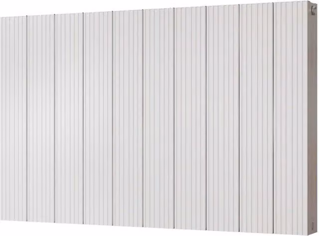 UK Radiators Thetford White Horizontal Designer Radiator with Grooved Double Panels, W: 93.6 cm, H: 60.0 cm