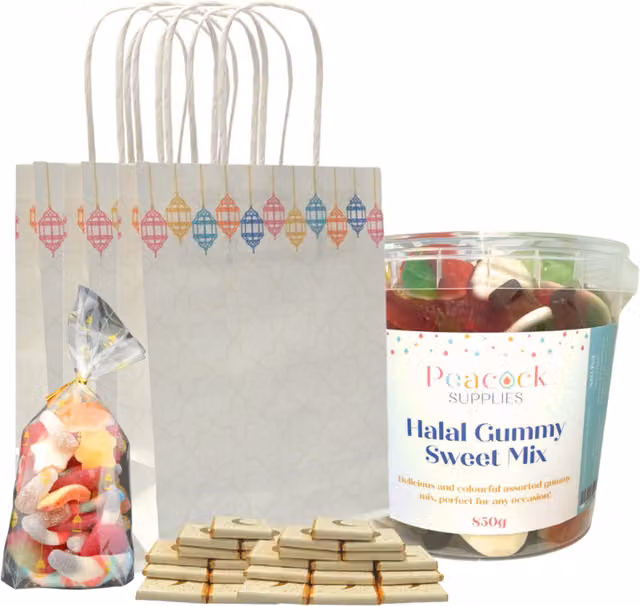 Peacock Supplies Colourful Lanterns Treat Bag Bundle, 10 Pack, Multicolour